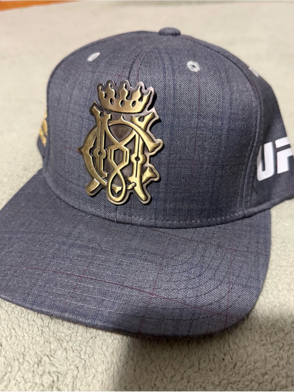 Gray Conor McGregor Crown Emblem Snapback Hat - Men's UFC Cap